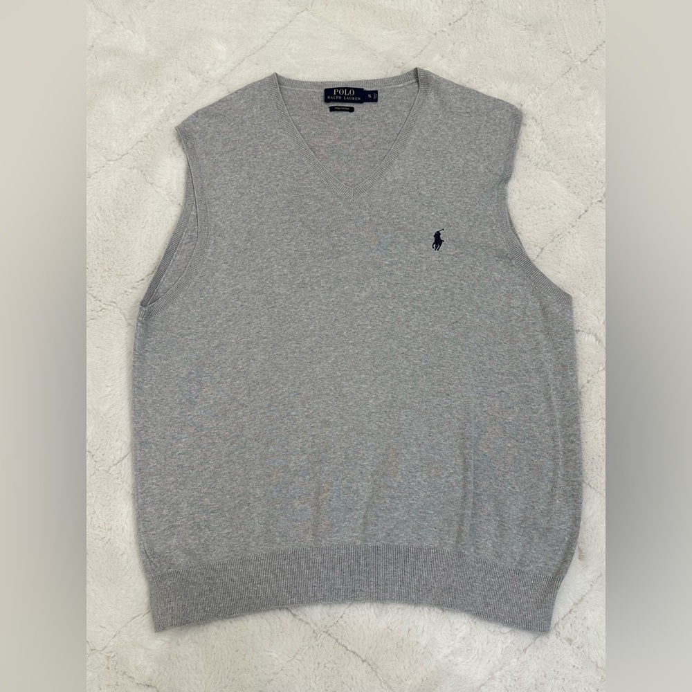 Polo Ralph Lauren Pima Cotton Vest Light gray light weight Men’s XL Ex cond